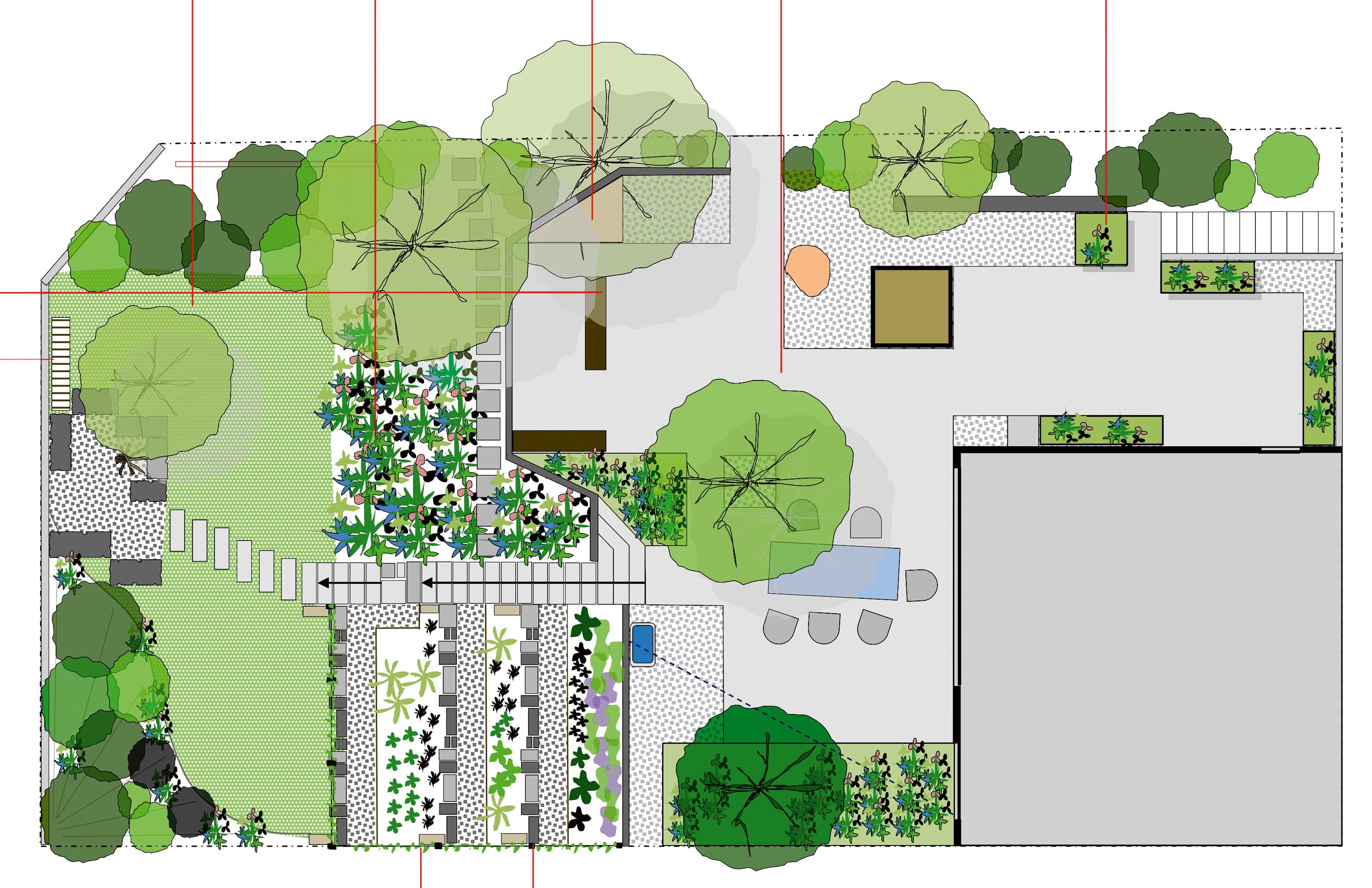Umgestaltung Naturgarten-Profis Nänni Plan