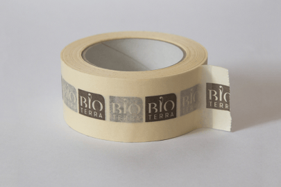 Papier-Kleberolle mit Logo Bioterra