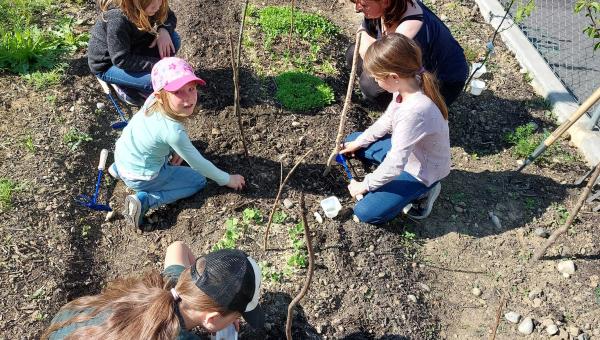 Gartenkinder Thun beim gemeinsamen entdecken