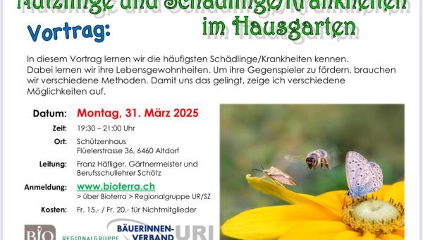 Nützlinge und Schädlinge/Krankheiten im Hausgarten