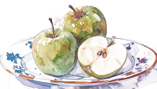 Frisch gepflückte Äpfel, Illustration von Benedikt Dittli/KI