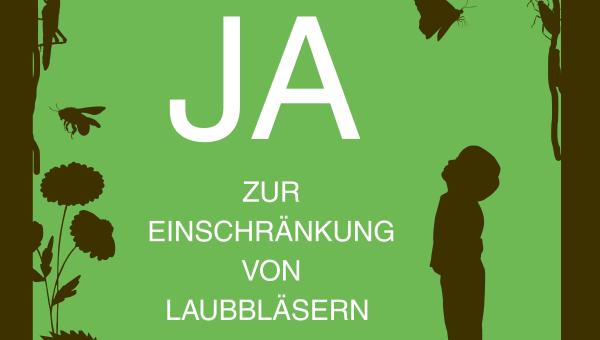 Plakat zur Laubbläser-Abstimmung