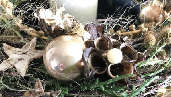 Auschnitt von einem Adventskranz, A. Baumann