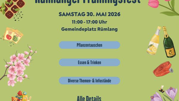 Flyer NUR Frühlingsfest - NUR Rümlang 30.Mai - 11.00 - 17.00 Uhr