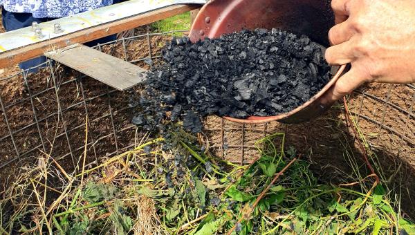 Kompostiervorgang mit Pflanzenkohle