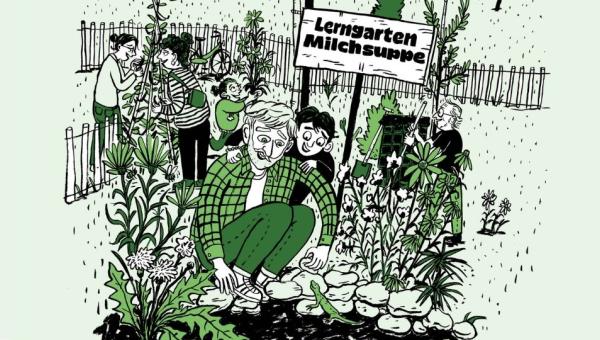 Lerngarten Milchsuppe Basel, Illustration von Kati Rickenbach